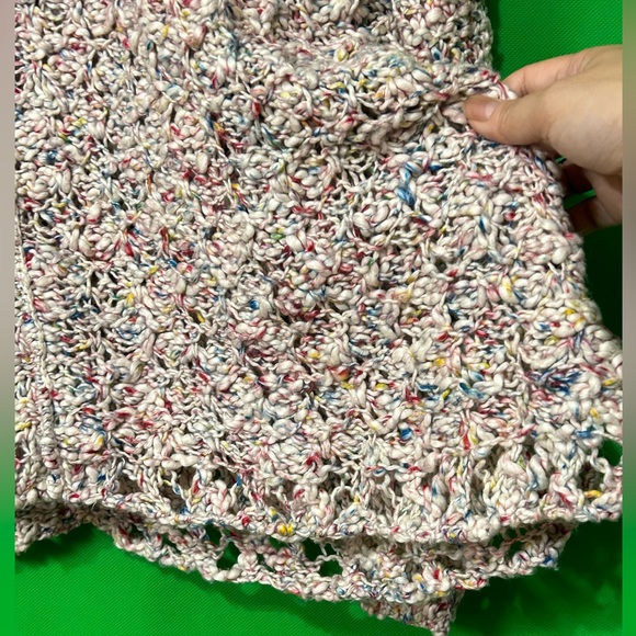 Free People Oversized Multi-Color Crochet Sweater Size XS - Picture 3 of 13